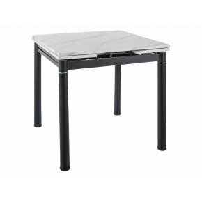 Стол обеденный SIGNAL GD082 белый мрамор/черный мат 80-131/80